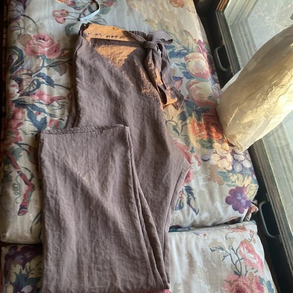 4SI3NNA Tie Waist Pants size medium brown color - Picture 3 of 3